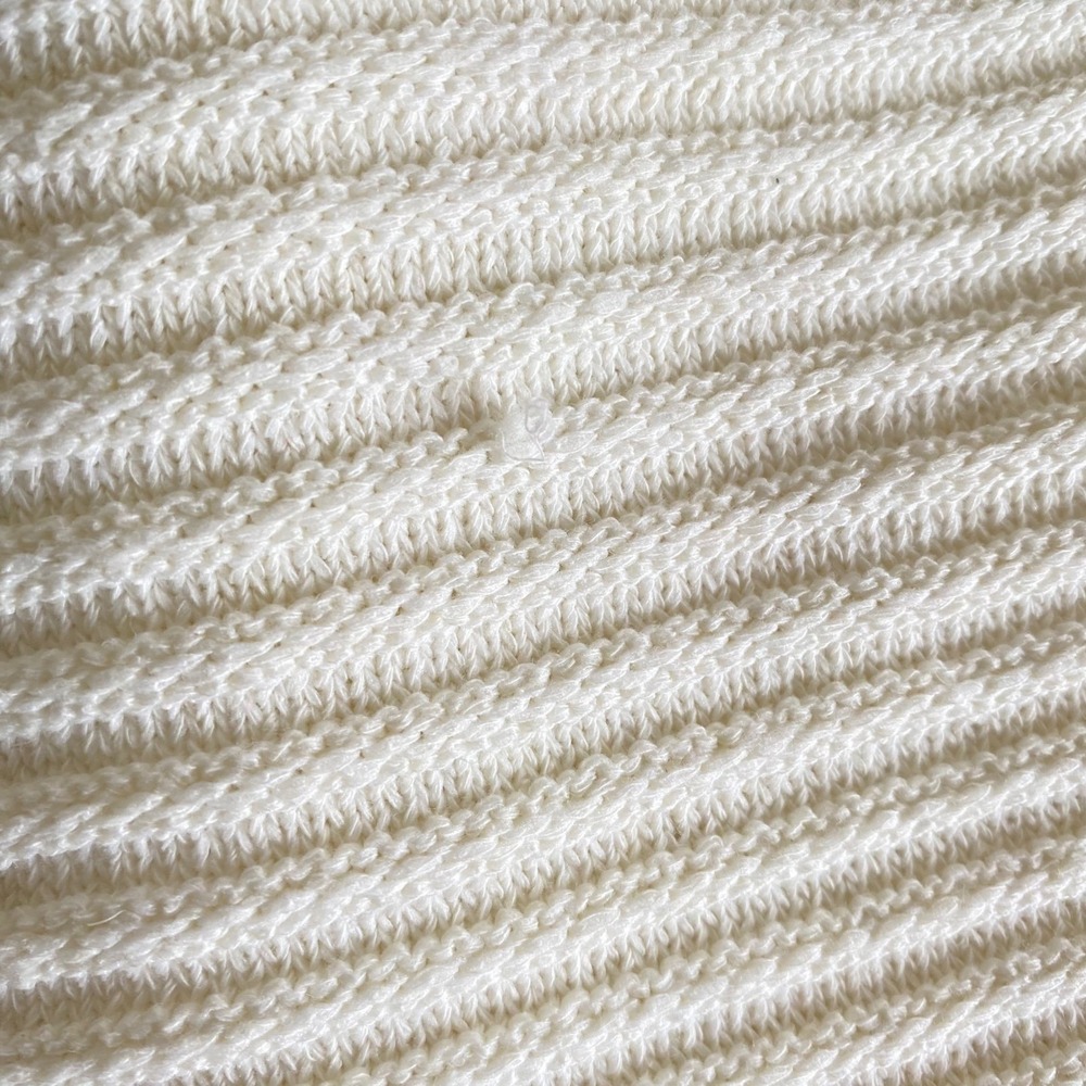 Zara Women's Cream Ribbed Knit Sleeveless Mini Dress Shaggy Fringe Hem Size S - Picture 5 of 9